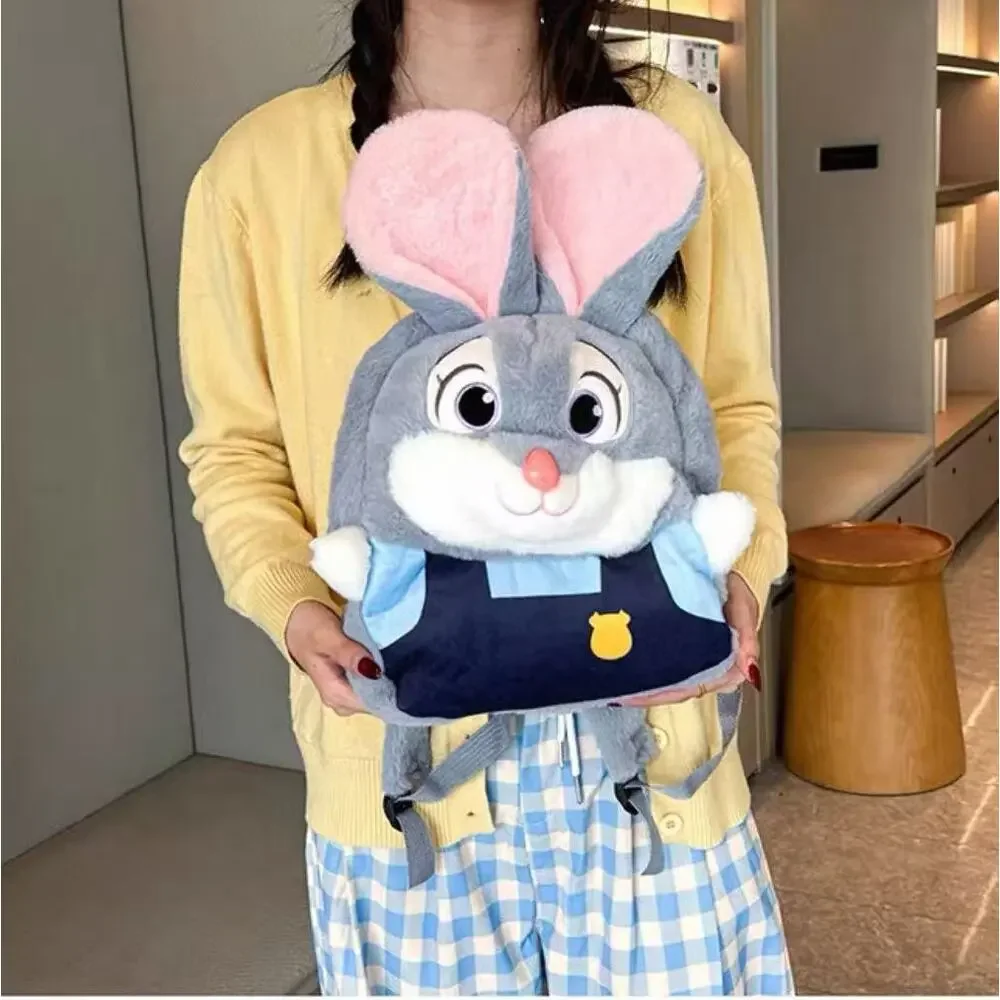 The Cartoon Judy Rabbit Plush Kids Backpack Cute Animal Shoulder Bag